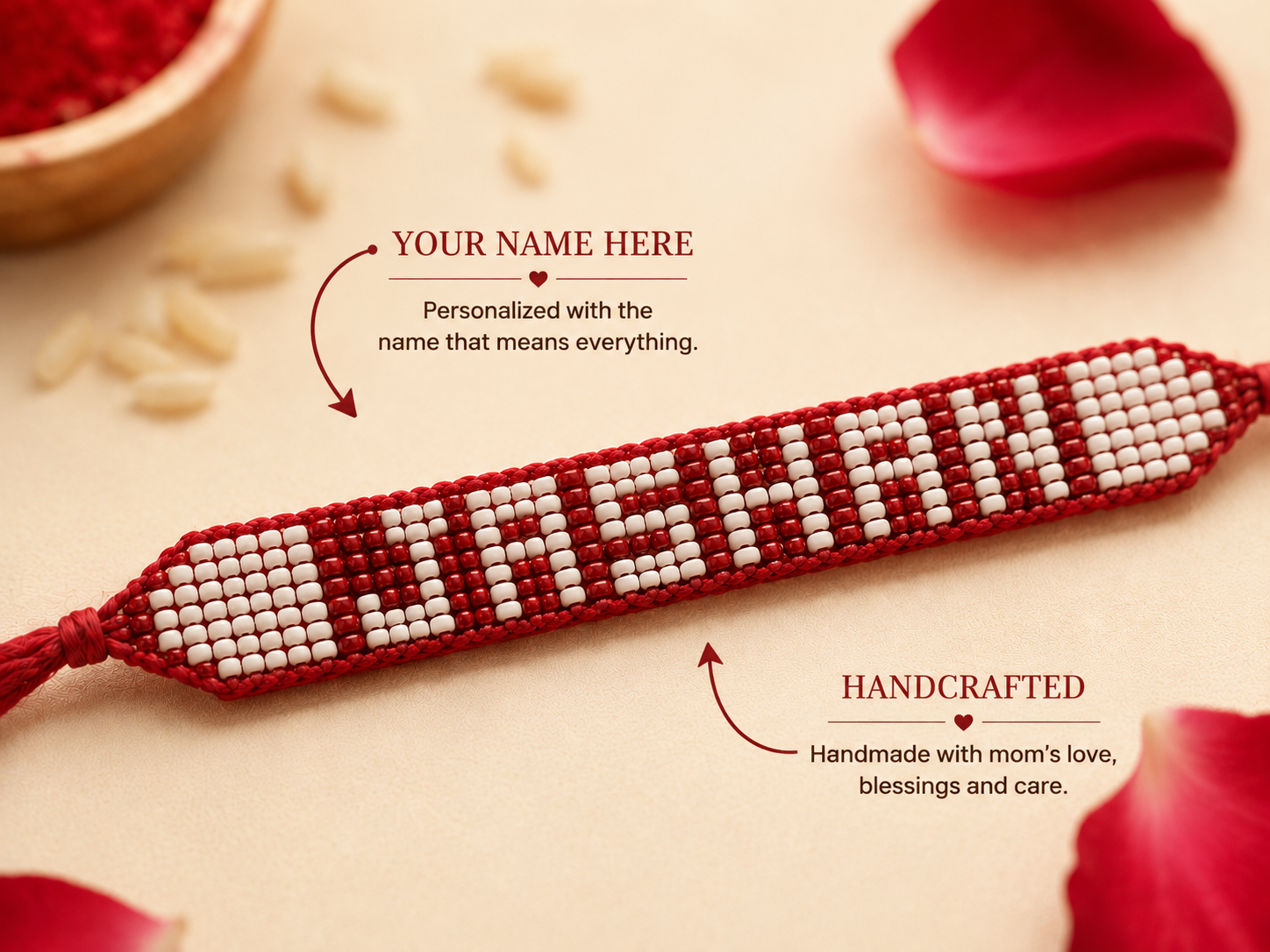 Personalized Beaded Rakhi